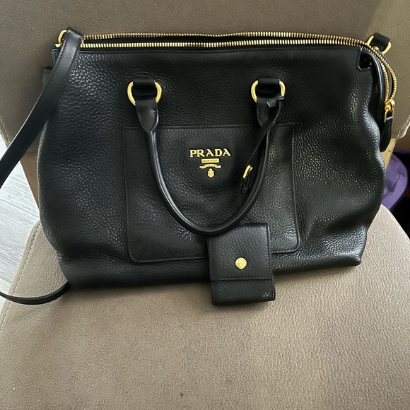 Prada Vitello Pebble Daino Medium Satchel - Picture 3 of 17